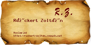 Rückert Zoltán névjegykártya